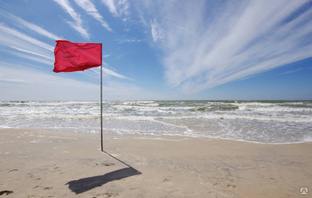 Флаг красный "Купание запрещено", 70x100см