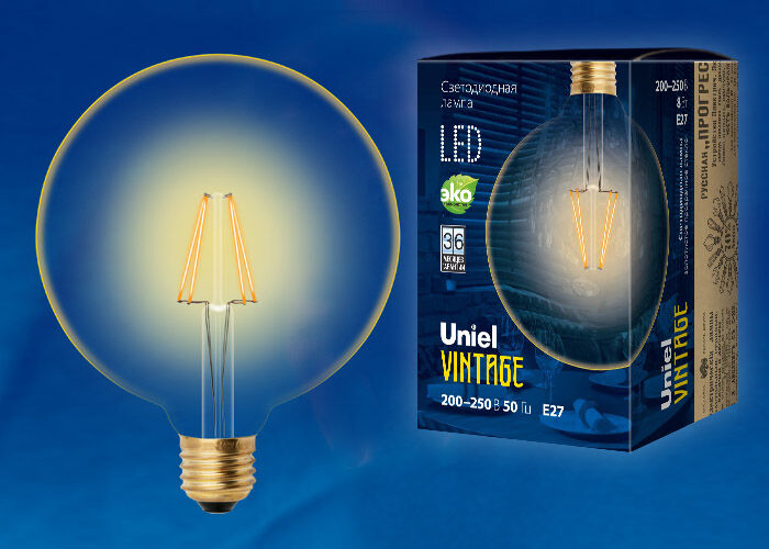 Лампа VINTAGE LED-G125-8W/GOLDEN/E27 GLV21GO Uniel UL-00002358