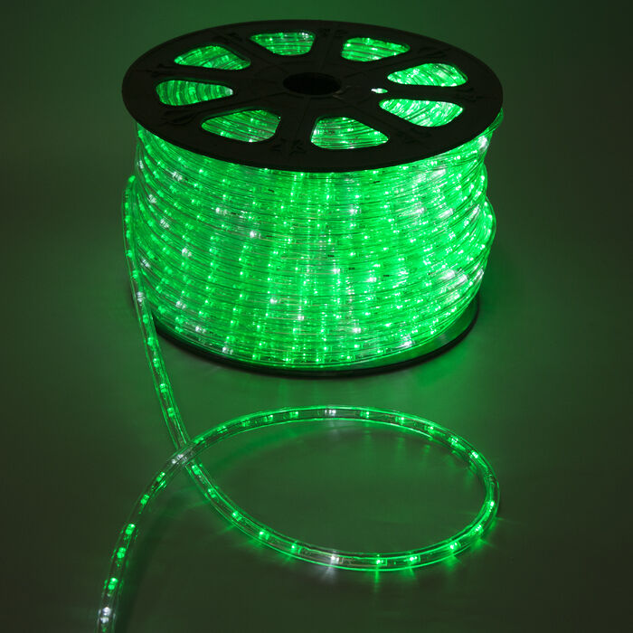 LED-XD-2W-100M-240V Светодиодный дюралайт,2-х проводной, зеленый,13мм, кратность 2м.