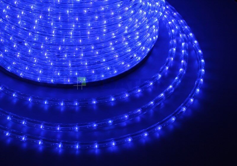 Дюралайт LED, постоянное свечение (2W) - синий, 24 LED/м, ?10мм, бухта 100м
