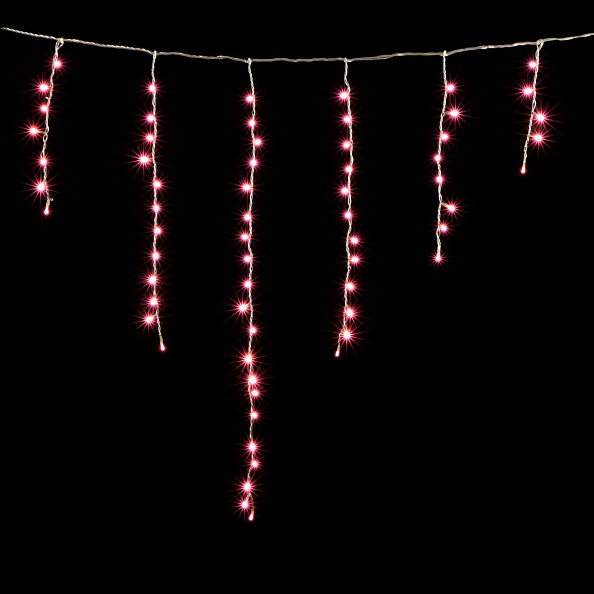 02-019 Светодиодная бахрома 1x1м, прозр. пр., светло розовый