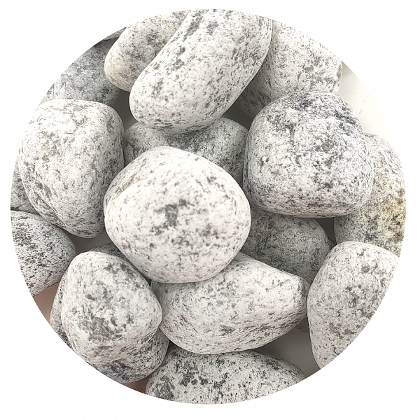 Серый галтованный мраморный щебень 20-40 мм (крупное зерно)