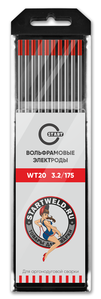 Вольфрамовые электроды WT-20 d 3,2 мм (красный) Start