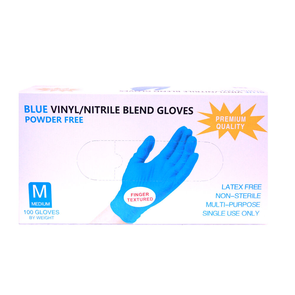 Перчатки нитровиниловые Синие