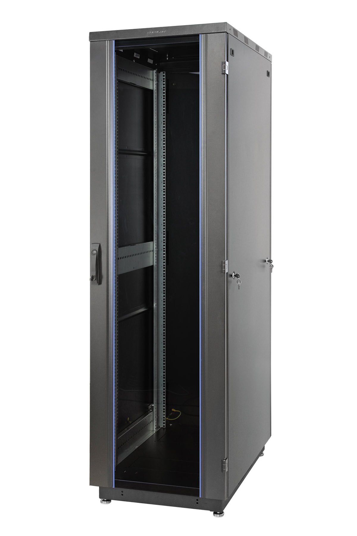 Стеклянная одностворчатая дверь 47U, 600 мм, серия S3000 черная Eurolan 60b-47-61-31bl