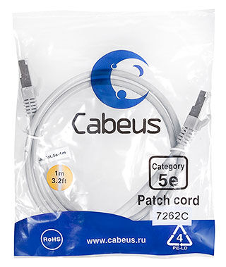 Патч-корд Cabeus PC-FTP-RJ45-Cat.5e-1m-LSZH