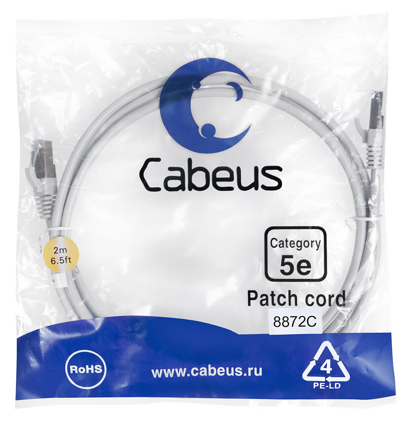 Патч-корд Cabeus PC-FTP-RJ45-Cat.5e-2m