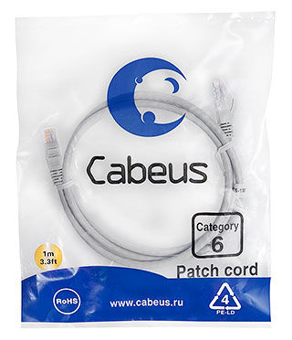 Патч-корд Cabeus PC-UTP-RJ45-Cat.6-1m-LSZH