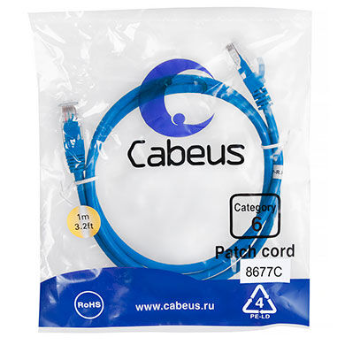 Патч-корд Cabeus PC-UTP-RJ45-Cat.6-1m-BL