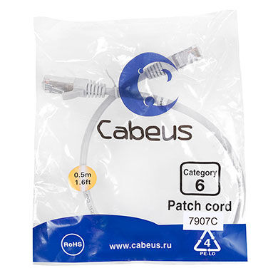 Патч-корд Cabeus PC-FTP-RJ45-Cat.6-0.5m-LSZH