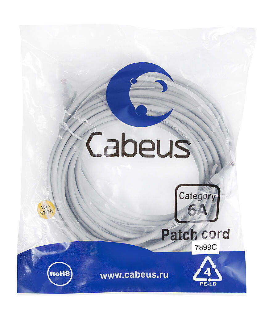 Патч-корд Cabeus PC-UTP-RJ45-Cat.6a-10m-LSZH