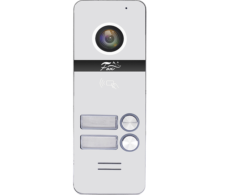 Панель вызывная видеодомофона Fox FX-CP80 СЕРЕБРО 2-е КНОПКИ