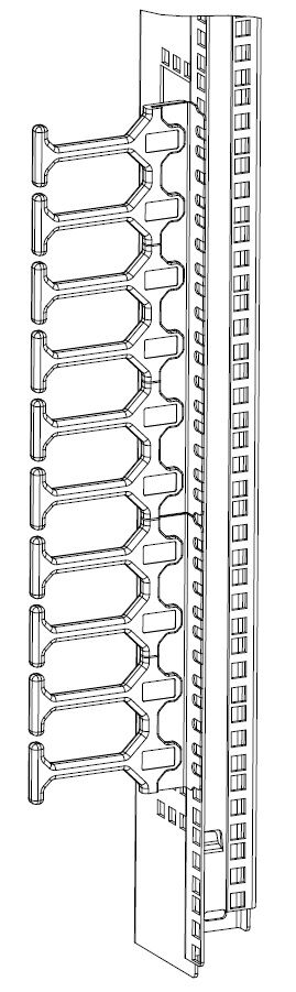 Вертикальный организатор Zero-U, 4U, с пластиковыми пальцами Eurolan 60a-18-04-16-09bl