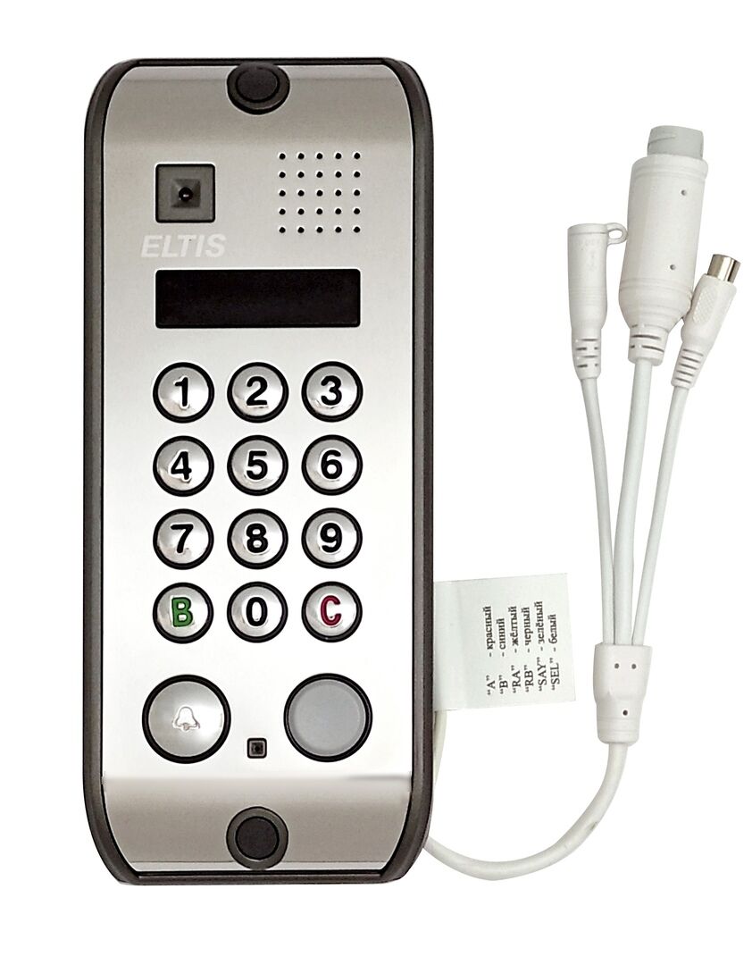 Панель вызывная видеодомофона ELTIS Блок вызова DP5000.B2-KEDC43 T/IP-CVBS/нерж.полир