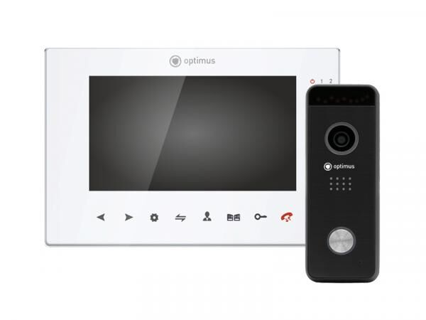 Видеодомофон Optimus VMH-7.1 (w) + DSH-1080 (черный)_v.1