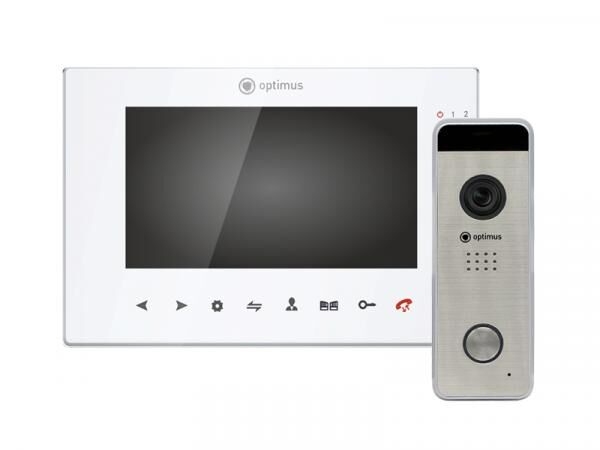 Видеодомофон Optimus VMH-7.1 (w) + DSH-1080 (сереб.)_v.1