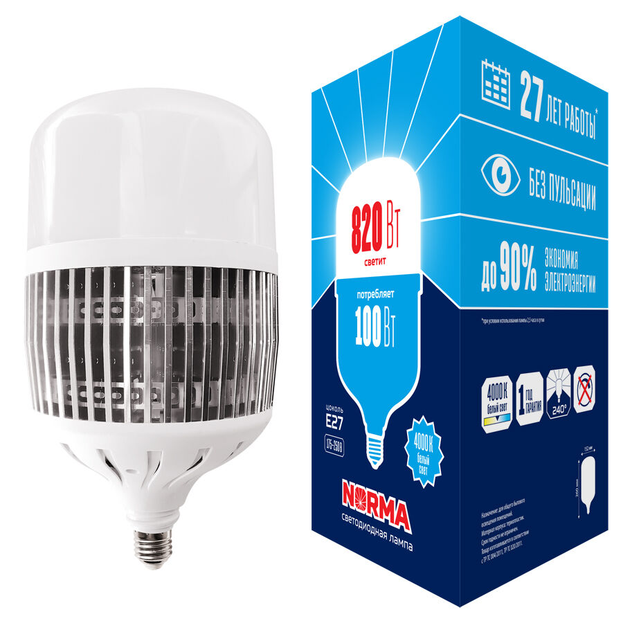 Лампа светодиодная 100Вт LED-M80-100W/4000K/E27/FR/NR Volpe UL-00006797