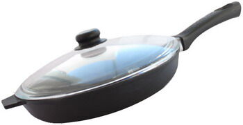 Сковорода Камская посуда б6042 чугунная 260х40 со стеклянной крышкой