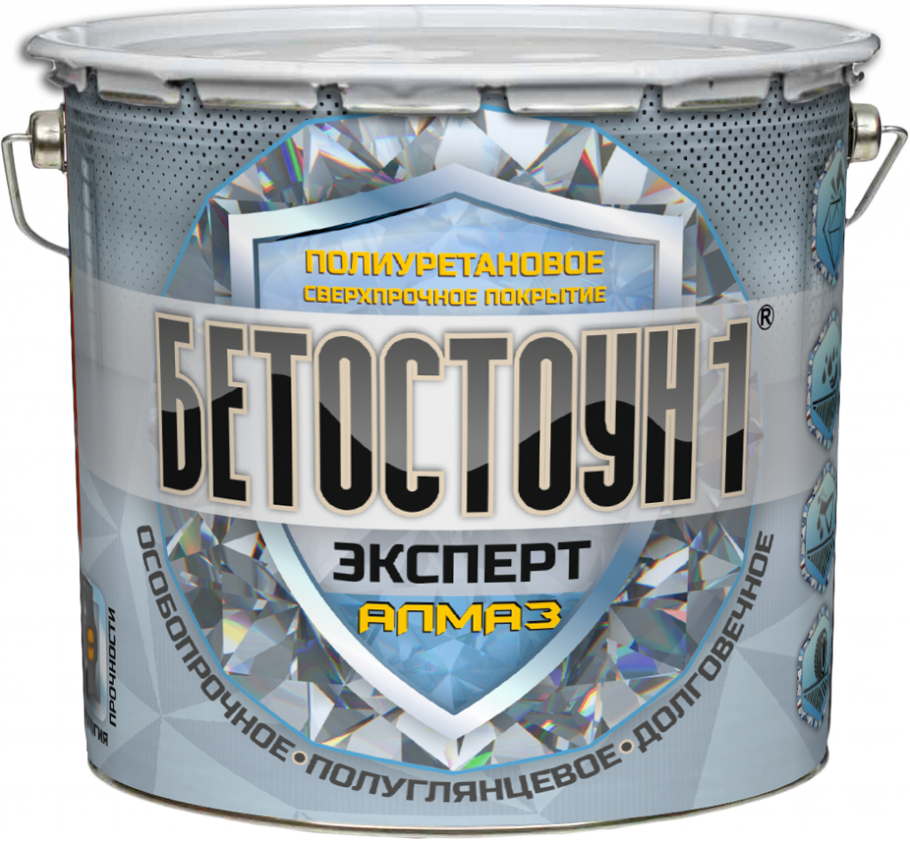 Бетостоун-1 Эксперт «Алмаз» "База С" 2,5 кг (полиуретановая полуглянцевая эмаль для бетонных полов). Красковия