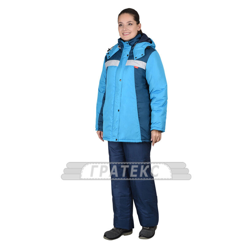 Куртка Фристайл, зимняя, женская, морская волна с бирюзовым