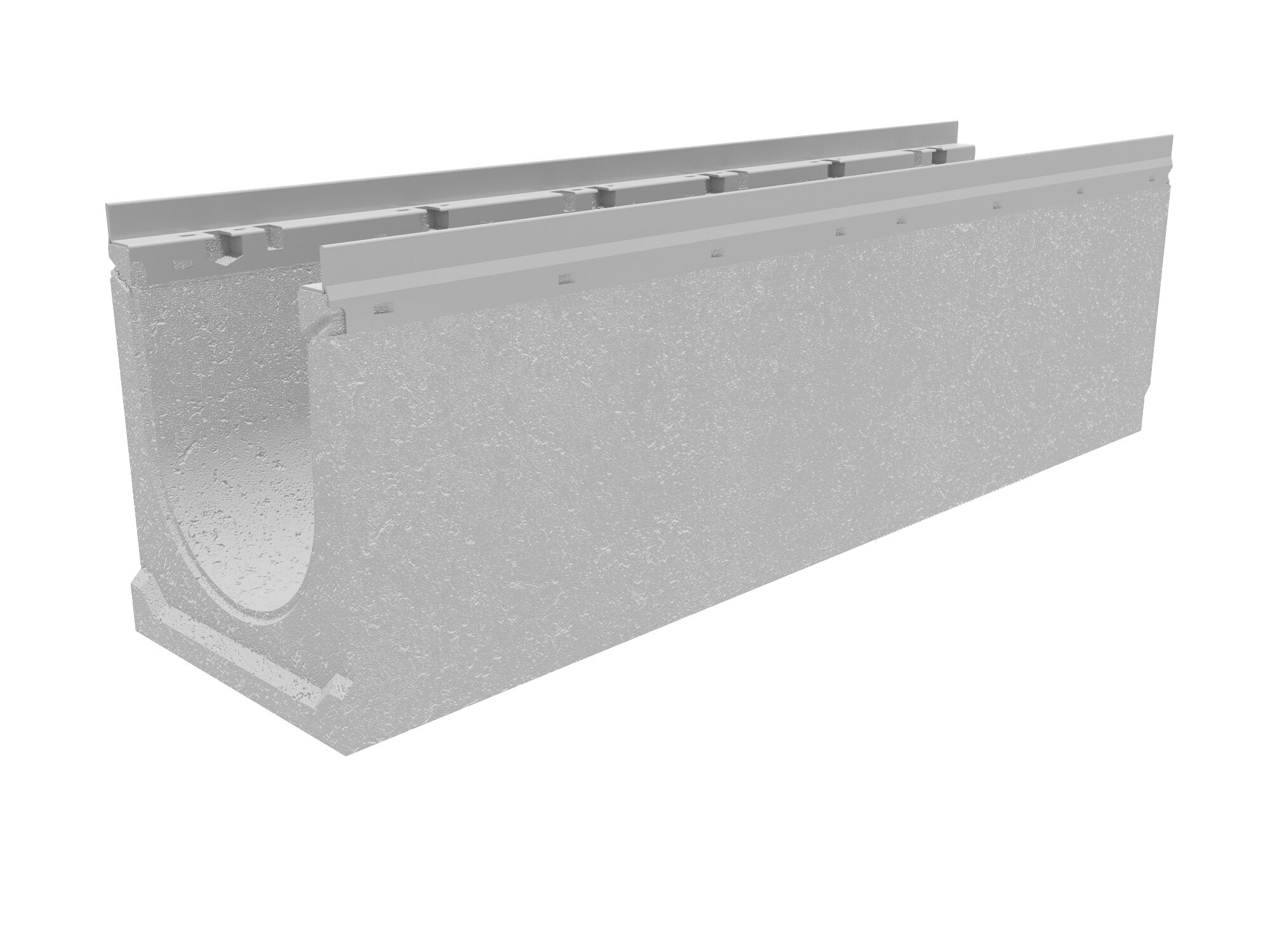 Лоток водоотводный бетонный коробчатый (СО-200мм), с оцинкованной насадкой КU 100.26,3 (20).30,5(25) - BGU-Z, 5-0