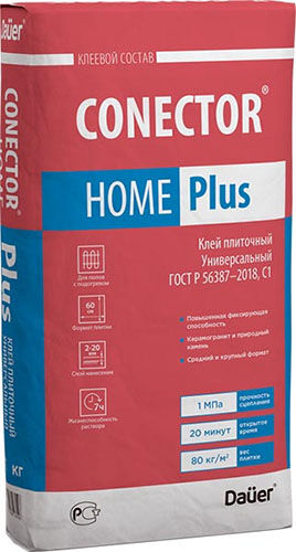 Conector Home Plus, 40 кг, Клей плиточный Универсальный C1, Dauer, мешок