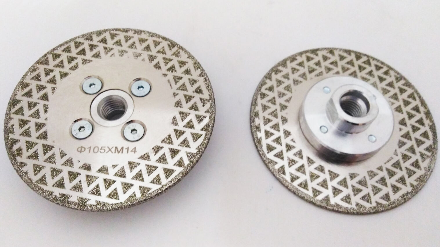 Алмазный диск гальванический ф 105 с фланцем по мрамору двусторонний