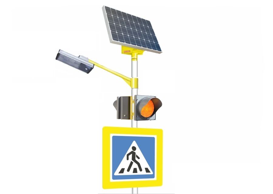 Автономный светофор на солнечной батарее Т.7.2М/2+АСК 340/150/30ДМ
