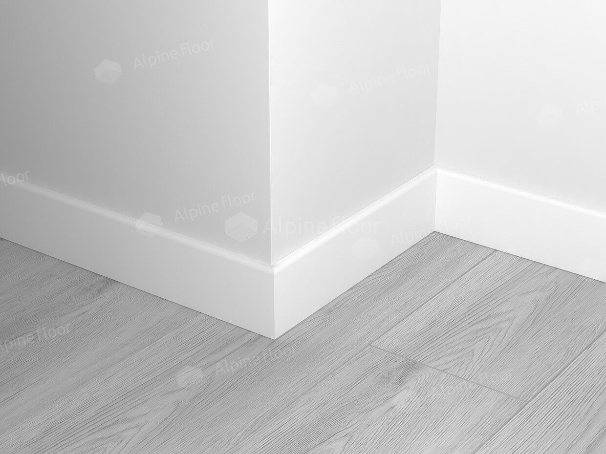 Каменно-полимерный плинтус Alpine Floor Grand Sequoia ECO 11-00 Белый Матовый 2200*80*11мм 2