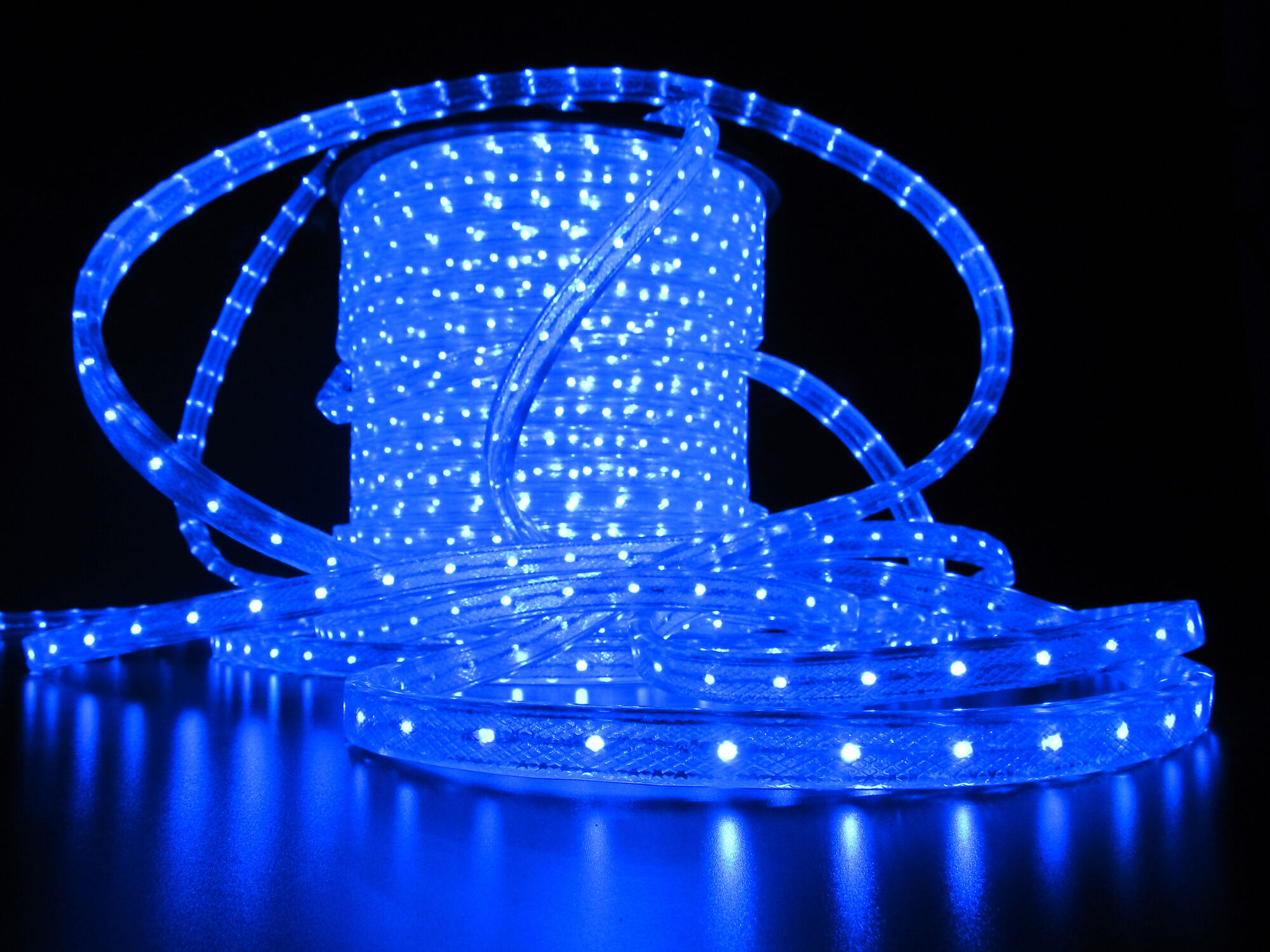 Дюралайт LED фиксинг, синий, 220V, сечение 11*18мм, бухта 100м LED-XF-2W-100M-240V-B (2м) (FS-00000