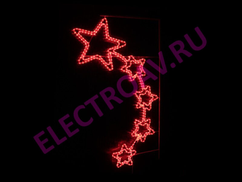 FLESI-LED-5STAR-240V-R (Красная) 150х88см, РОССИЯ