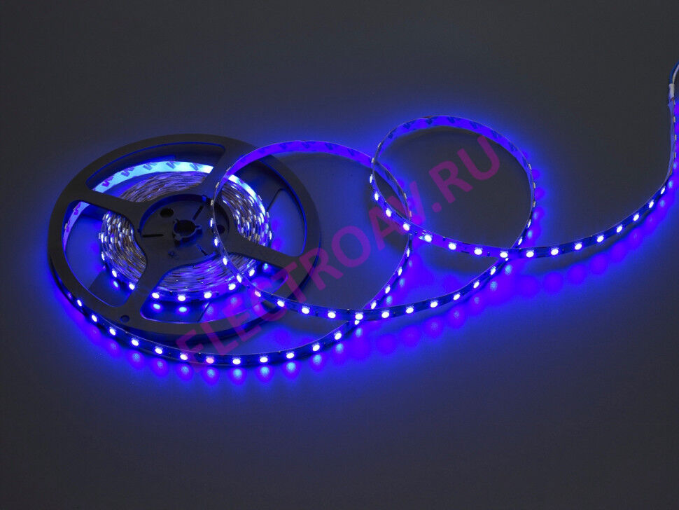 FLEX-SS3180В-B Гибкая LED лента на белой основе, цвет синий, 60 SMD5050, 5 м/10mm., 12V, 14,4 W/М, IP20