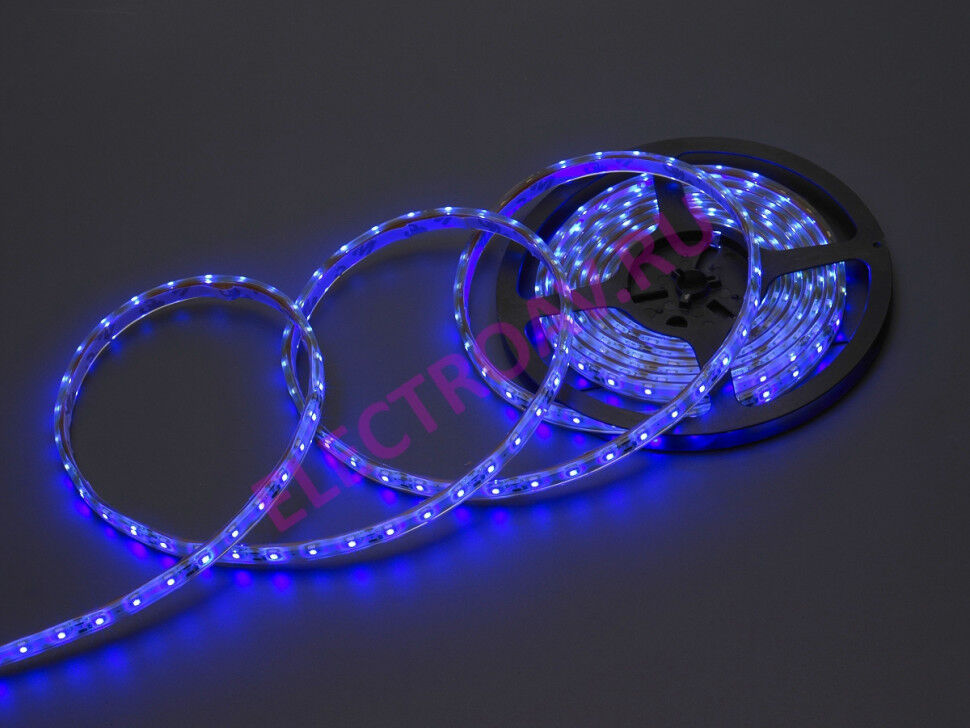 FLEX-SWP5300B-B Гибкая LED полоса , цвет синий, 60 SMDсветодиодов 35*28, 5 м., 12V, 4,8W/M, IP67
