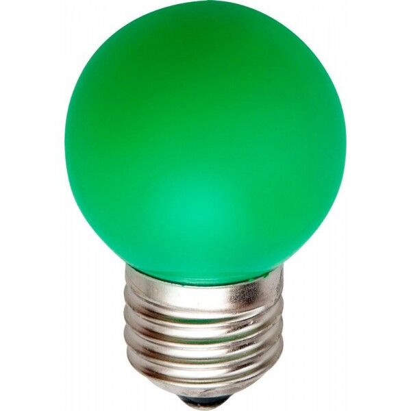 LED лампа - шарик с цоколем E27, 40 мм, (5 светодиодов) матовые, зеленый G-Q009G LED-Lamp-E27-40-5-G