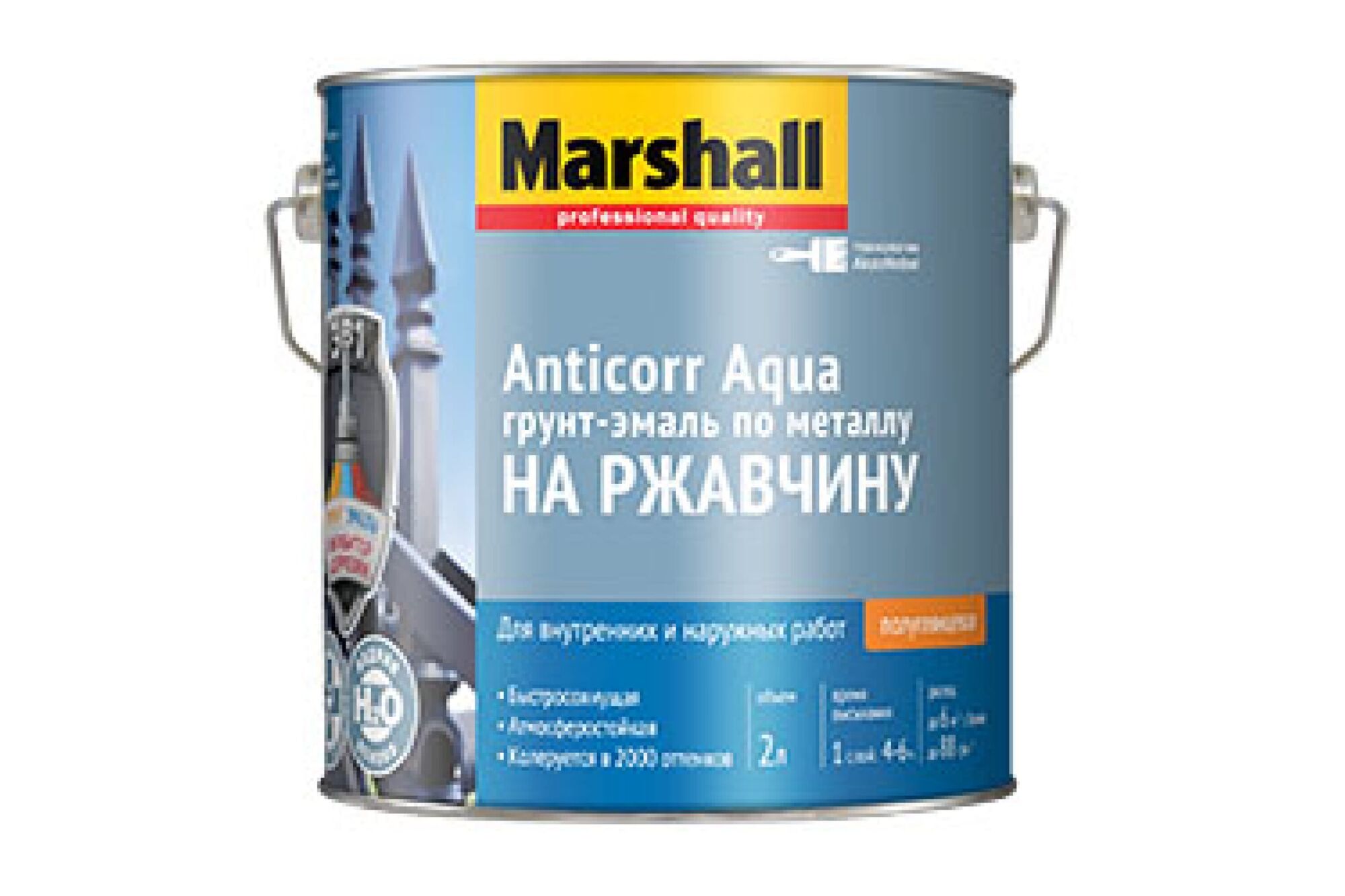 Marshall Anticorr Aqua грунт-эмаль по металлу на ржавчину на водной основе BW (0,5л) Marshall (Маршал)
