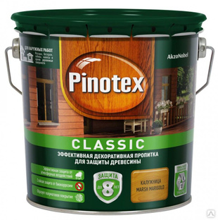 Pinotex Classic декоративно-защитная пропитка для древесины калужница (2,7л) PINOTEX Pinotex Classic пропитка для древес 
