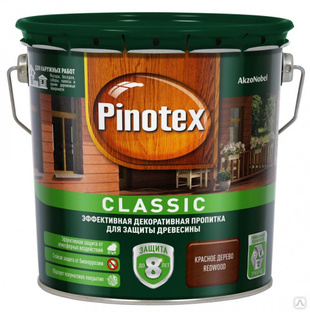 Pinotex Classic декоративно-защитная пропитка для древесины красное дерево (2,7л) PINOTEX Pinotex Classic пропитка для д 