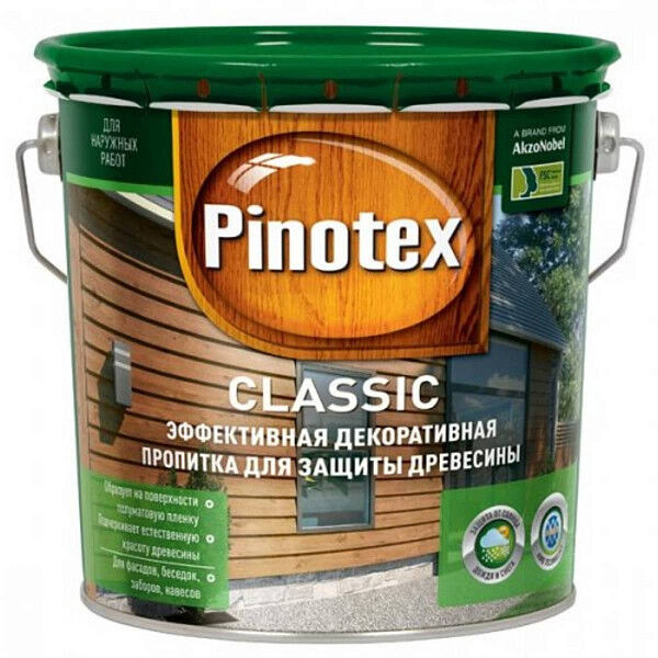 Pinotex Classic декоративно-защитная пропитка для древесины сосна (1л) PINOTEX Pinotex Classic пропитка для древесины со