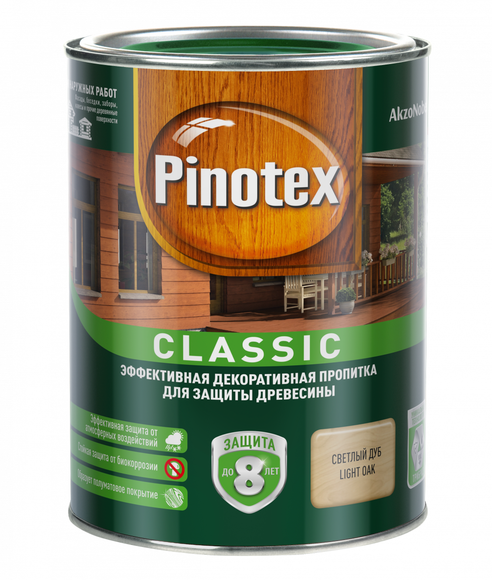 Pinotex Classic декоративно-защитная пропитка для древесины дуб (2,7л) PINOTEX 5195465