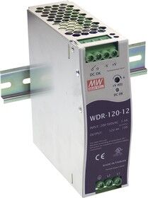 WDR-120-12, Блок питания, вход: 1-2-фазное 180-550В, выход: 12В,10А,120Вт