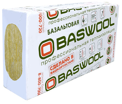 Минеральная вата Baswool (Басвул) Лайт 45 (1200х600х50 мм), 4,32 м2, 6 шт. (0,216 м3) 6 шт (4,32 м2, 0,216 м3) в упаковк