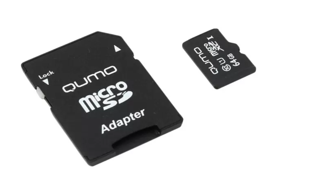 Карта памяти MicroSD Qumo 64GB Class 10 UHS-1 + адаптер