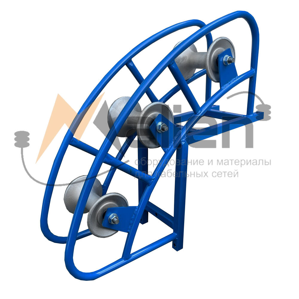 Ролик кабельный угловой направляющий РКУ 3-120А, алюминиевые катушки (диаметр кабеля до 120 мм