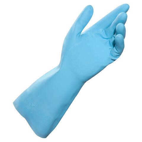 Перчатки латексные MAPA Vital Eco 117, хлопчатобумажное напыление, размер 9 (L), голубые