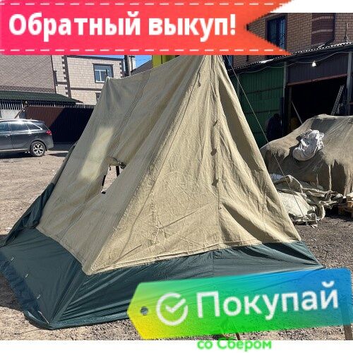 Палатка Гарнизон-3 с двускатной крышей Россия 004456