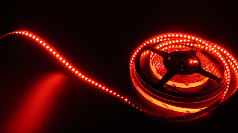 FLEX-SS5600B-R-5M Гибкая LED полоса, цвет красный, 120светодиодов 35*28 на 1 м, 5м/уп., DC12V, 9.6W/м, 5м/10мм,IP22 бела