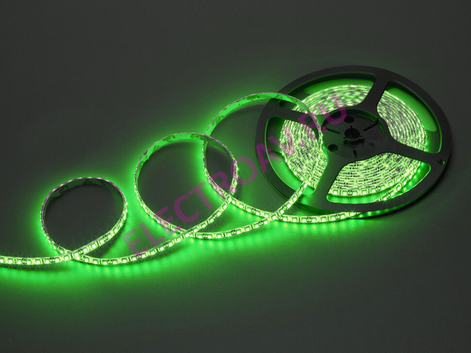 FLEX-SDP3180B-G Гибкая LED полоса , цвет зеленый, 60 SMDсветодиодов 50*50, 5 м., 12V, 14,4W/M, IP65