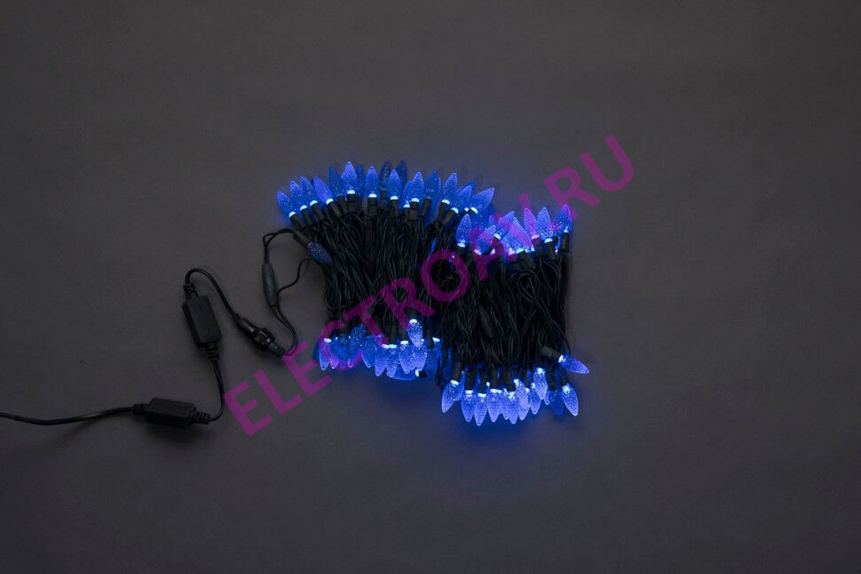 LED-XS-100-240V-B Светодиодная гирлянда,ягода,цвет синий, влагозащищенная, 100 светодиодов, с контроллером