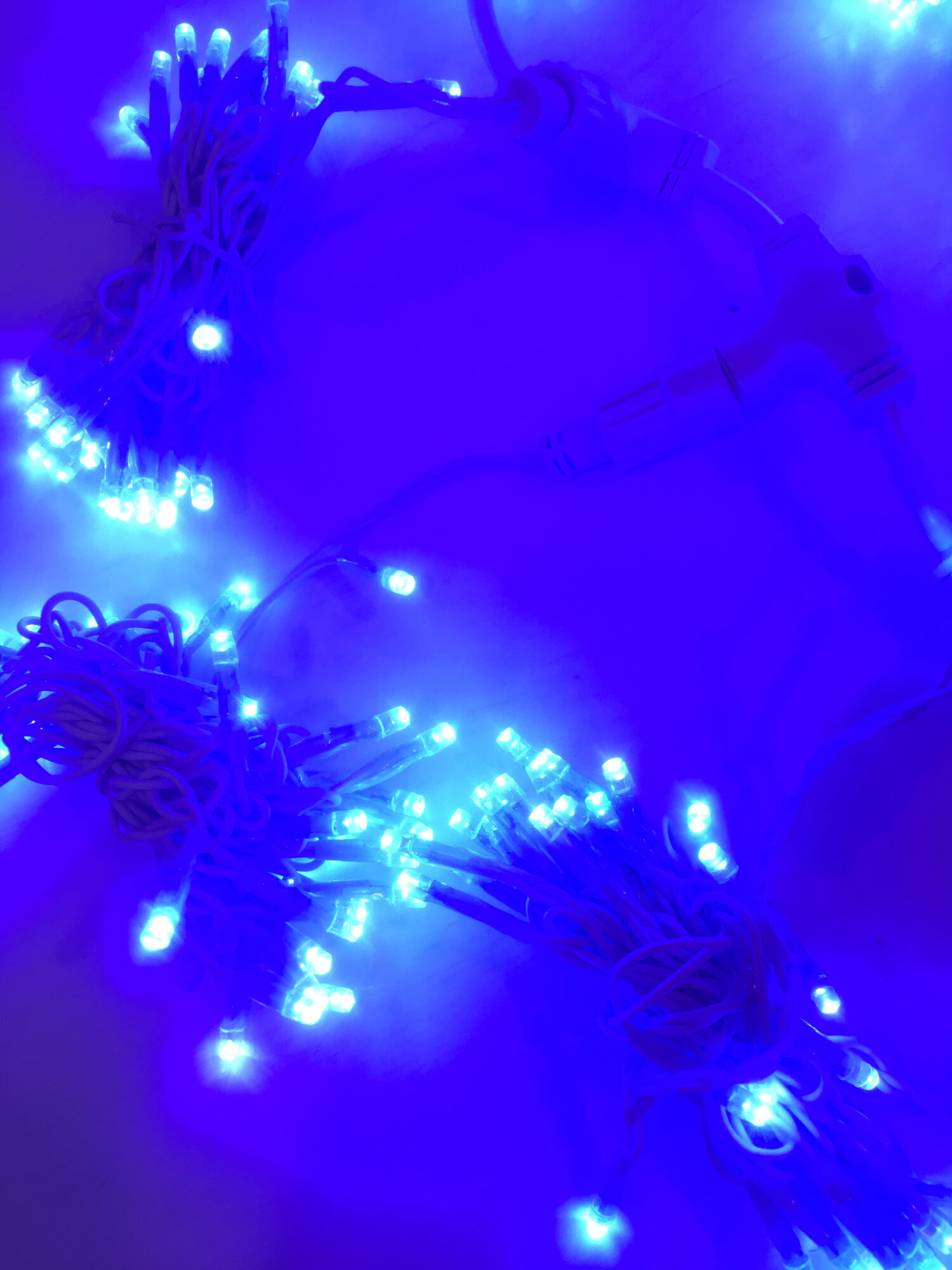 Светодиодный дождь плей-лайт (синие светод/белый провод, с контрол) LED-XP-1925-1,5M-230V-B/W-С (FS-