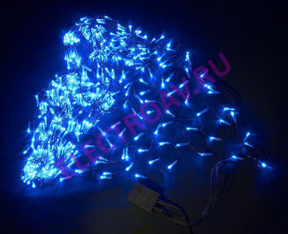 LED-XG-504-C-230V Световая сетка с контр.3.0*1.0м, 504 светодиода (син. с черн. проводом)
